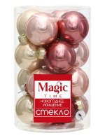 Набор елочных игрушек Шар 8.2x8.2x3 см розовый 20 шт.