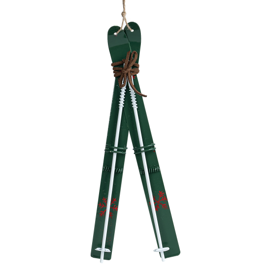 Украшение декоративное подвесное KREAFORTA Лыжи 23 см зеленый