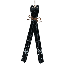 Украшение декоративное подвесное KREAFORTA Лыжи 23 см черный