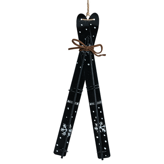 Украшение декоративное подвесное KREAFORTA Лыжи 23 см черный