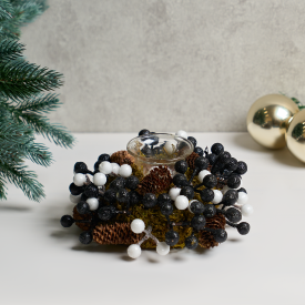 Подсвечник декоративный KREAFORTA Ягоды 18 см черный