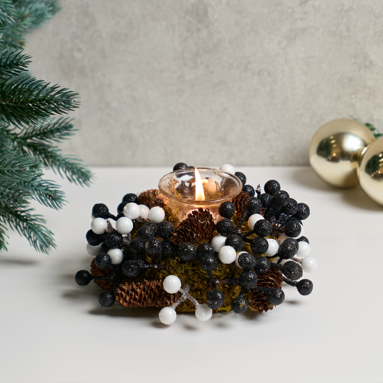 Подсвечник декоративный KREAFORTA Ягоды 18 см черный