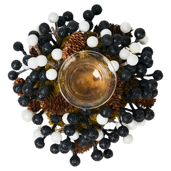 Подсвечник декоративный KREAFORTA Ягоды 18 см черный