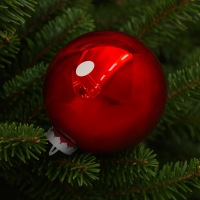 Елочный шар ø20 см пластик красный