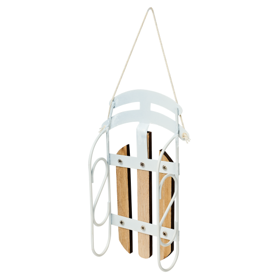 Украшение декоративное подвесное KREAFORTA Санки 13 см белый