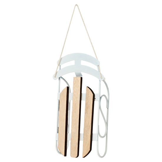 Украшение декоративное подвесное KREAFORTA Санки 13 см белый