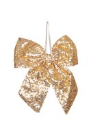 Новогоднее украшение Бант 20 см полиэстер шампань