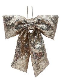 Новогоднее украшение Бант 20 см полиэстер шампань