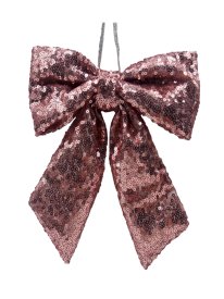 Новогоднее украшение Бант 20 см полиэстер розовый