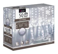 Электрогирлянда универсальная бахрома 2.4х0.4м 50 ламп холодный белый свет 1 режим работы