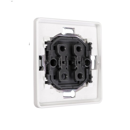 Выключатель проходной встраиваемый Kranz Round 2 клавиши цвет перламутр