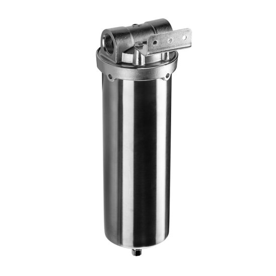 Корпус фильтра Гейзер HS для холодной и горячей воды нержавеющая сталь 10SL 1/2 ВР(г) х 1/2 ВР(г) хром