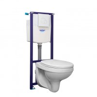 Комплект инсталляция и унитаз Santeri Polo клавиша цвет белый