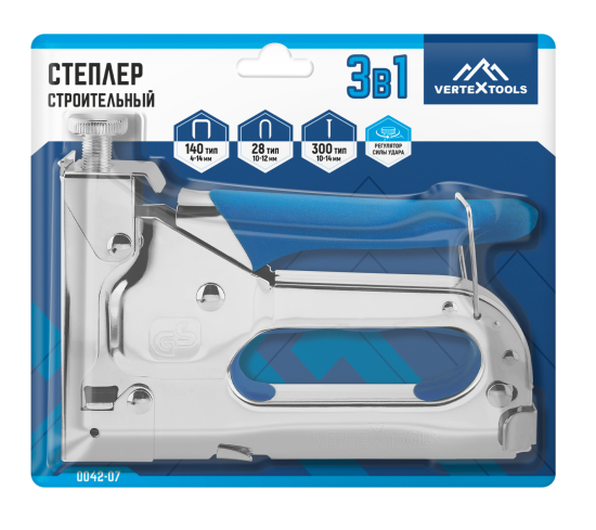 Степлер ручной Vertextools 0042-07 тип скоб 140 6-14 мм
