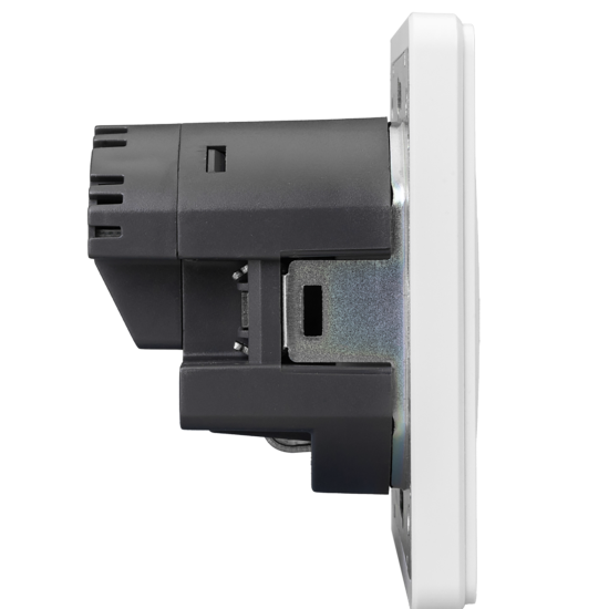 Розетка встраиваемая Kranz Round с заземлением со шторками USB A-C цвет перламутр