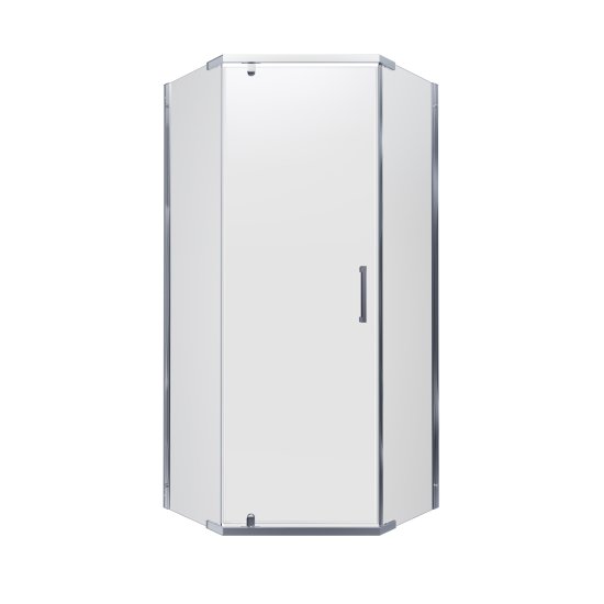 Душевая ширма Грета Triton пятиугольная 100x100x190см цвет профиля хром распашная стекло 6мм прозрачное