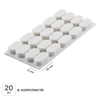 Накладки антиударные KONSENSA 8x16 мм прямоугольные ПВХ цвет белый 20 шт.