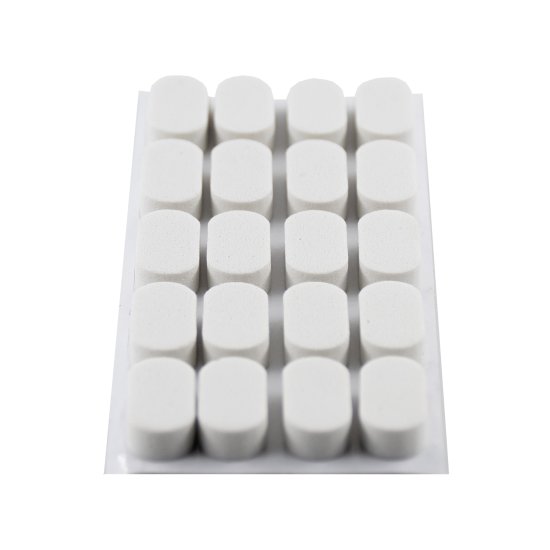 Накладки антиударные KONSENSA 8x16 мм прямоугольные ПВХ цвет белый 20 шт.