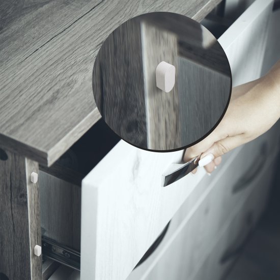 Накладки антиударные KONSENSA 8x16 мм прямоугольные ПВХ цвет белый 20 шт.