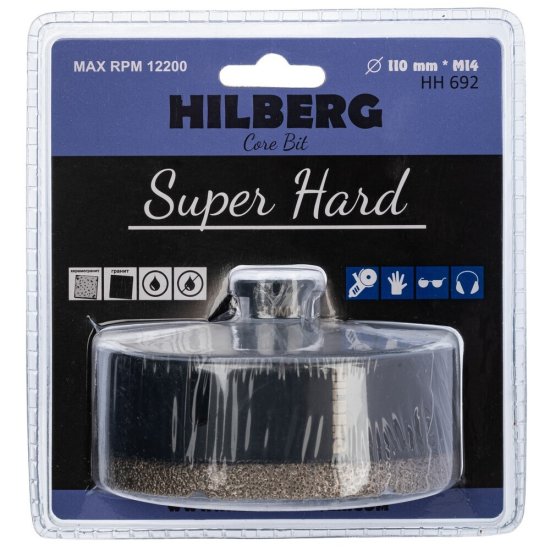 Коронка алмазная по керамограниту 110 мм Hilberg Super Hard (HH692)