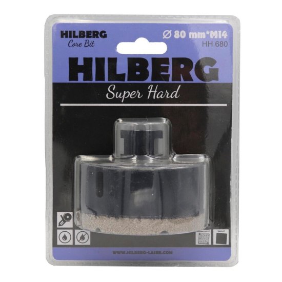 Коронка алмазная по керамограниту 80 мм Hilberg Super Hard (HH680)