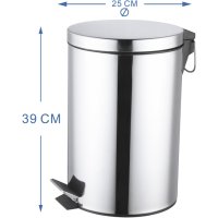 Бак для мусора в ванную комнату KONSENSA Терни 12 л сталь цвет хром