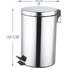 Бак для мусора в ванную комнату KONSENSA Терни 12 л сталь цвет хром