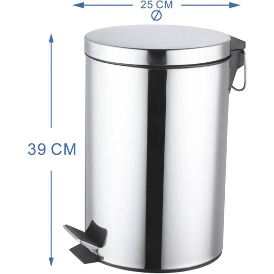 Бак для мусора в ванную комнату KONSENSA Терни 12 л сталь цвет хром