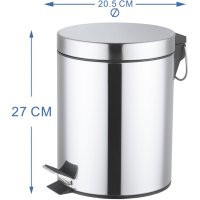Контейнер для мусора для ванной KONSENSA Терни 5 л сталь цвет хром
