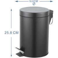 Контейнер для мусора для ванной KONSENSA Терни 3 л сталь цвет черный