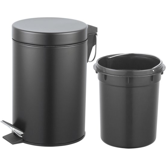 Контейнер для мусора для ванной KONSENSA Терни 3 л сталь цвет черный