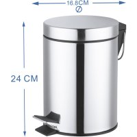 Бак для мусора в ванную комнату KONSENSA Терни 3 л сталь цвет хром