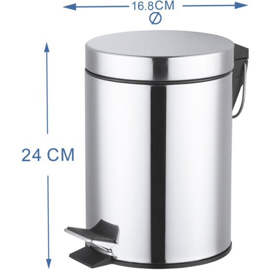 Бак для мусора в ванную комнату KONSENSA Терни 3 л сталь цвет хром