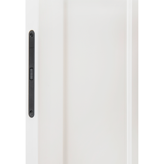 Дверь межкомнатная глухая Эгли 1 60x200 см ПЭТ цвет белый с замком и петлями