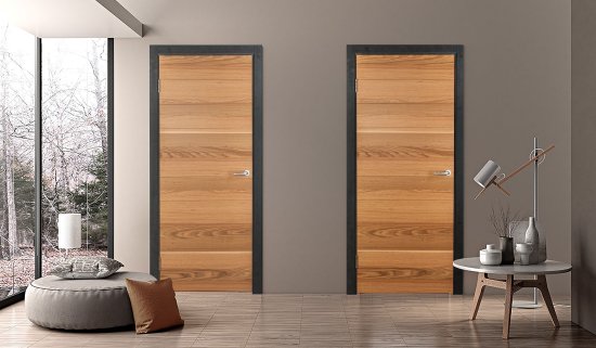 Дверь межкомнатная глухая Loft 90x200 см шпон цвет дуб рустик с замком и петлями