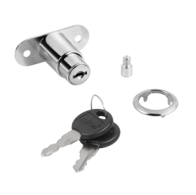 Замок мебельный врезной для 2 дверей 20x19 мм цвет хром