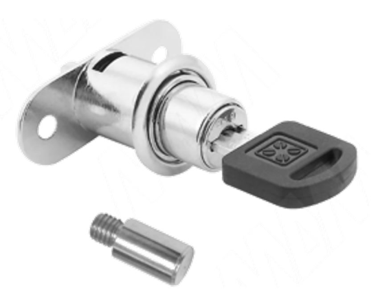 Замок мебельный врезной для 2 дверей 20x19 мм цвет хром