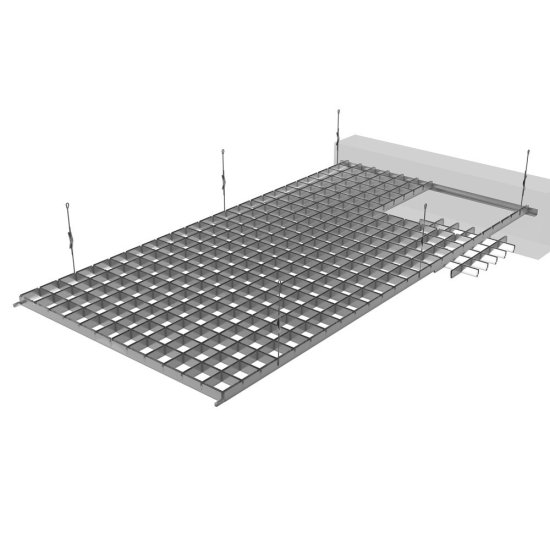 Элемент для потолка грильято Grand Line 100х100х40х10 мм направляющая 0,6 м белый Al