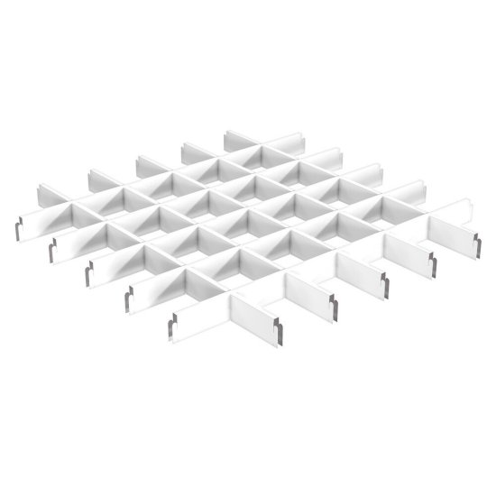 Элемент для потолка грильято Grand Line 100х100х40х10 мм «мама» 0,6 м белый Al