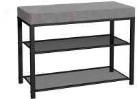 Банкетка ЗМИ Торонто 23S 67x49x30 см 2 полки металл цвет черно-серый