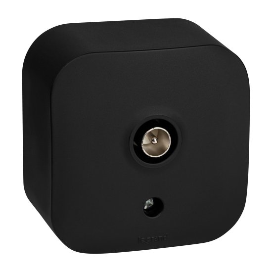Розетка RTV накладная Legrand Quteo без заземления цвет черный