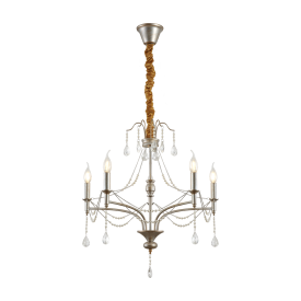 Светильник подвесной Bagetta 5 ламп 20 м² цвет хром