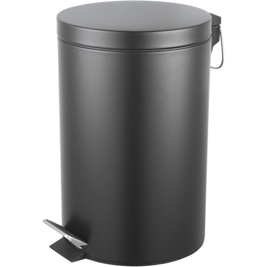 Бак для мусора в ванную комнату KONSENSA Терни 12 л сталь цвет черный