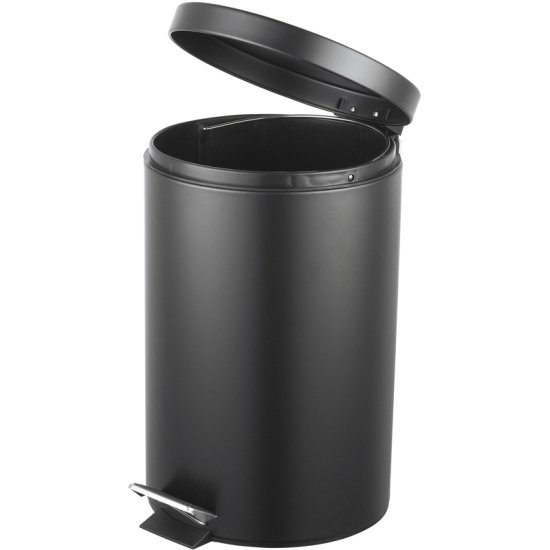 Бак для мусора в ванную комнату KONSENSA Терни 12 л сталь цвет черный