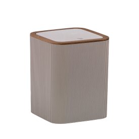 Ведро для мусора Fixsen Fog Latte с крышкой 5 л пластик бежевое