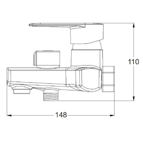 Смеситель для ванны РМС PL белый однорычажный с коротким изливом без лейки (PL6-009E)