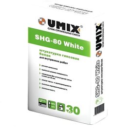 Штукатурка гипсовая Umix SHG-80 White белая 30 кг