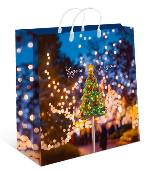 Подарочный пакет Арт и дизайн 26x24 см в ассортименте