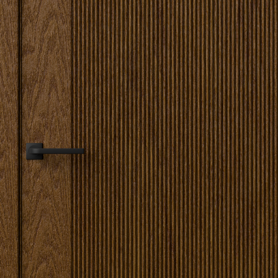 Дверь межкомнатная глухая Синди-5 90x200 см Шпон цвет орех с замком и петлями