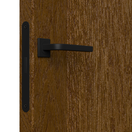 Дверь межкомнатная глухая Синди-5 90x200 см Шпон цвет орех с замком и петлями